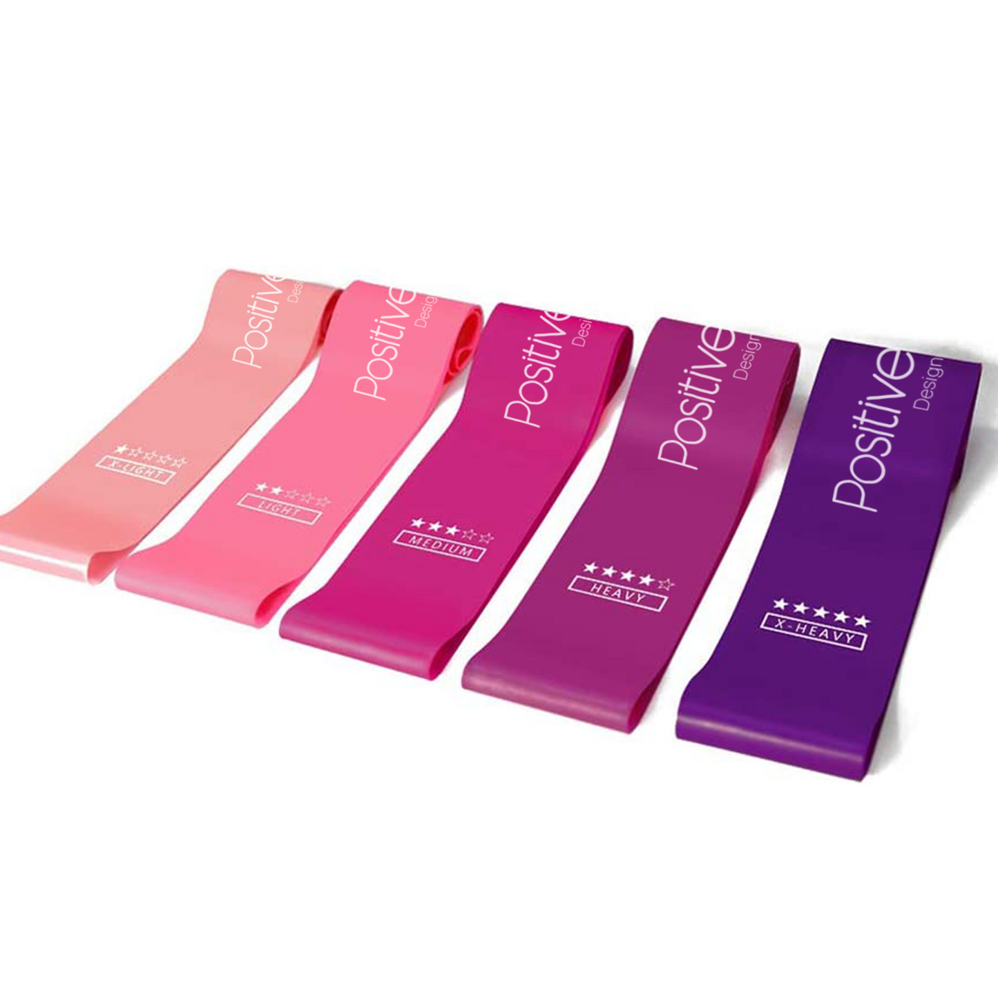 Weerstandsbanden natural latex 5-Pack Roze