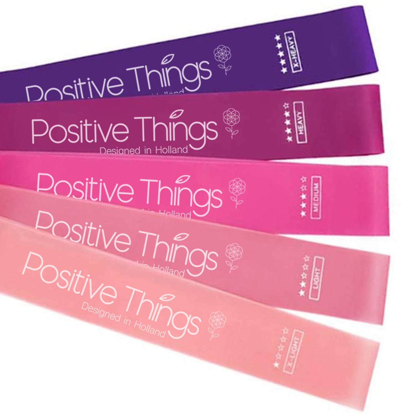 Positive Things - Resistance Bands - Fitness Elastieken Set van 5 - Roze